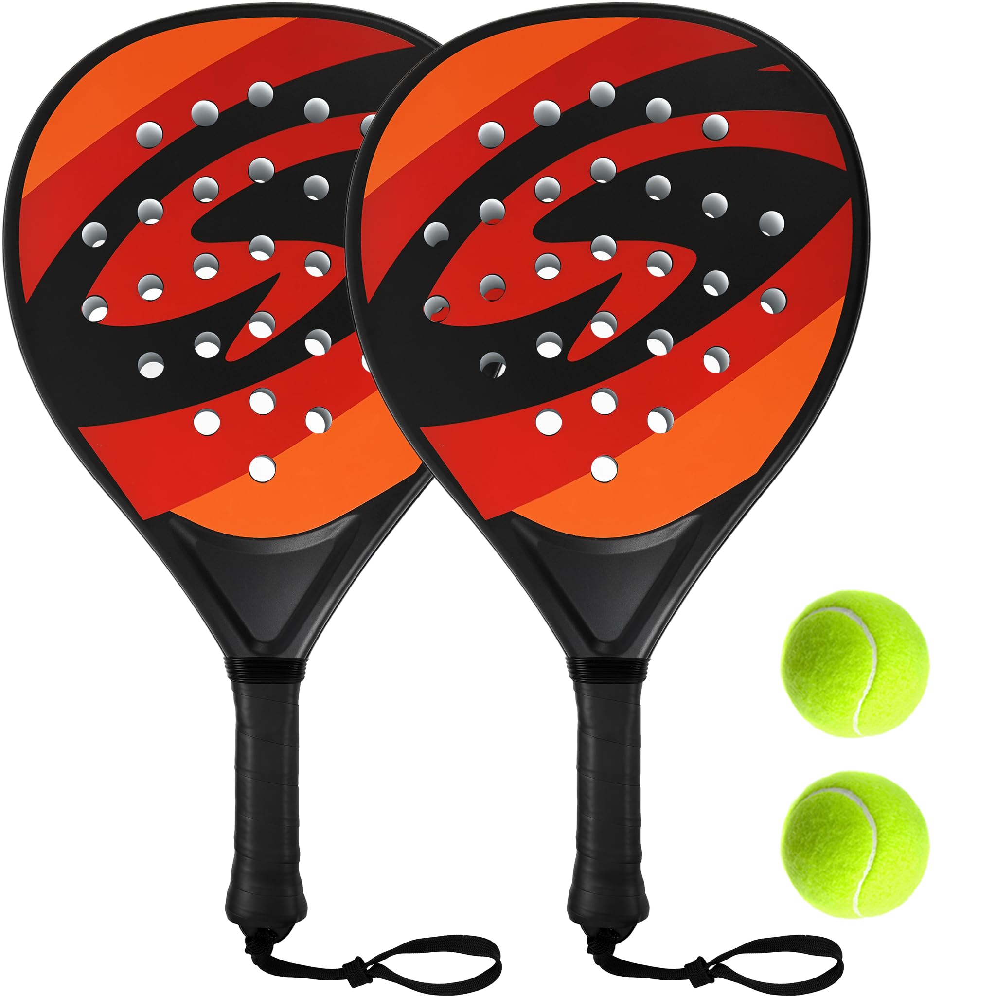 Pala de Padel Superficie ABS con Núcleo de Espuma EVA Memory Flex - Pala de Pádel Playa para Adultos + 2 Pala + Bolsa + 2x Pelotas Pro Padel