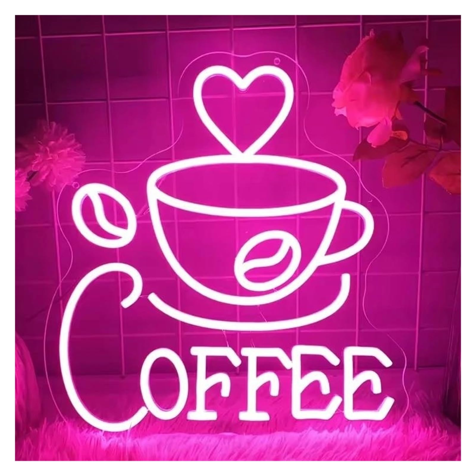 LEMST Sign Lamp Coffee Neon Sign Coffee Shop Light for Cafe Cafeteria Restaurant Luminous Business Signs Home Wall Decoration 31.9cmx33cm