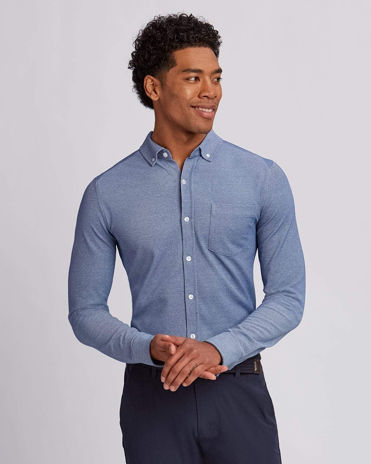 Cutter & Buck Men's Big & Tall Long Sleeve Button Front Reach Oxford