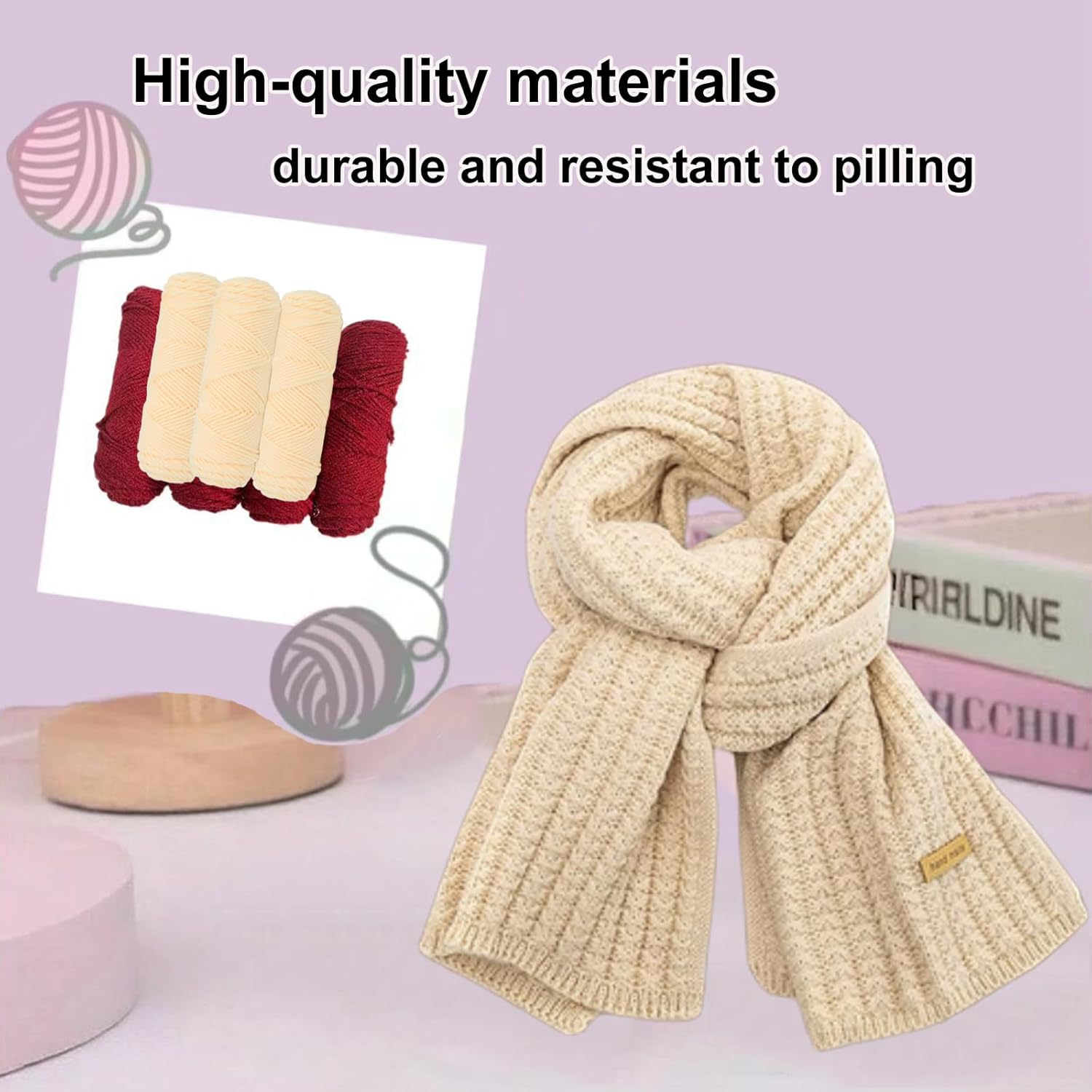 Winter Chunky Knit Scarf for Women Ultra Soft Thick Warm Knitted Scarf Long Knit Scarves for Women's Cold Weather - Image 4
