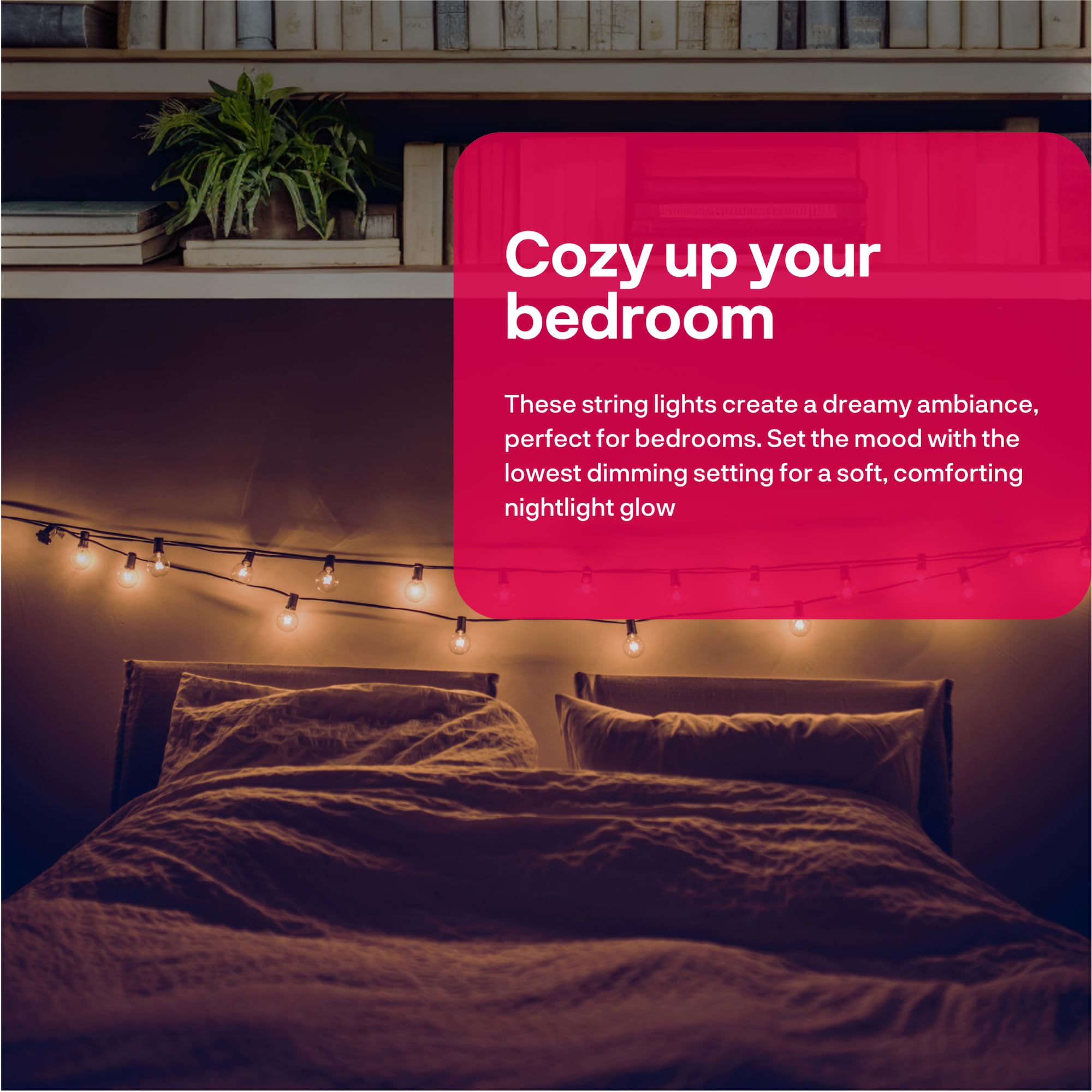 innr Smart LED Lichterkette außen 8m, Zigbee, Funktioniert mit Hue* und Alexa (Bridge erforderlich), Warmweiß, Outdoor Lichterkette Balkon, 16 Smart Glühbirnen, IP65 wasserdicht, dimmbar, Komplettset