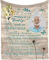 Vista 135 de Custom Memorial Blankets with Photo to Your Loved One's Memory, Memory Lane in Loving Memory Photo Blanket to Remind You of Your Beloved Ones 40x50