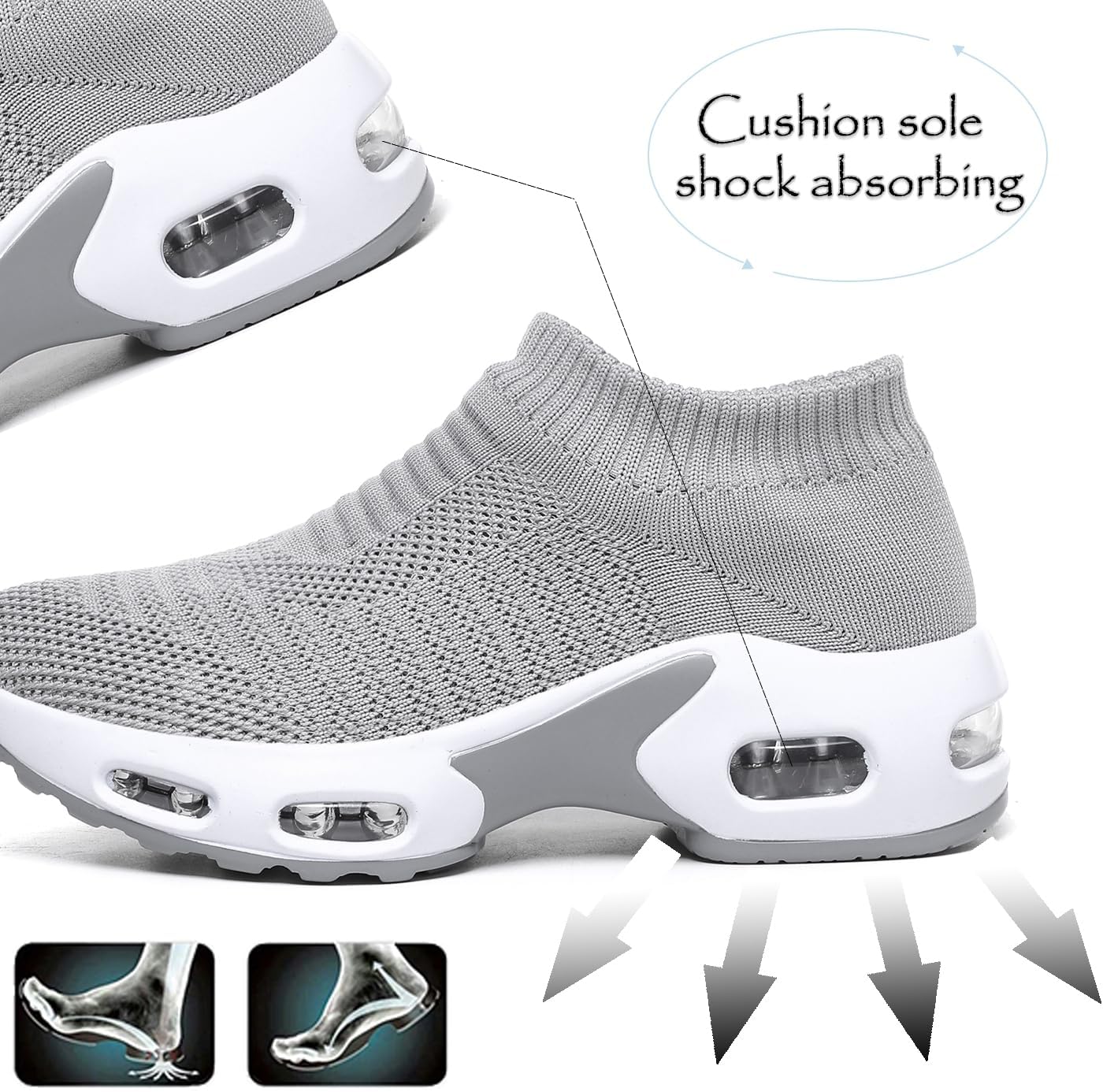 DimaiGlobal Women's Walking Shoes Sock Sneakers Slip On Comfort Mesh Fashion Cushion Lady Girls Modern Jazz Dance Easy Shoes Wedge Platform Loafers - Image 6