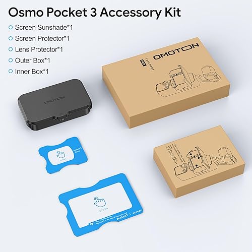 Miniatura 7 de OMOTON Protector de pantalla para DJI Osmo Pocket 3 + cubierta de parasol de pantalla autoemergente, plegable, antirreflejos y kit de accesorios