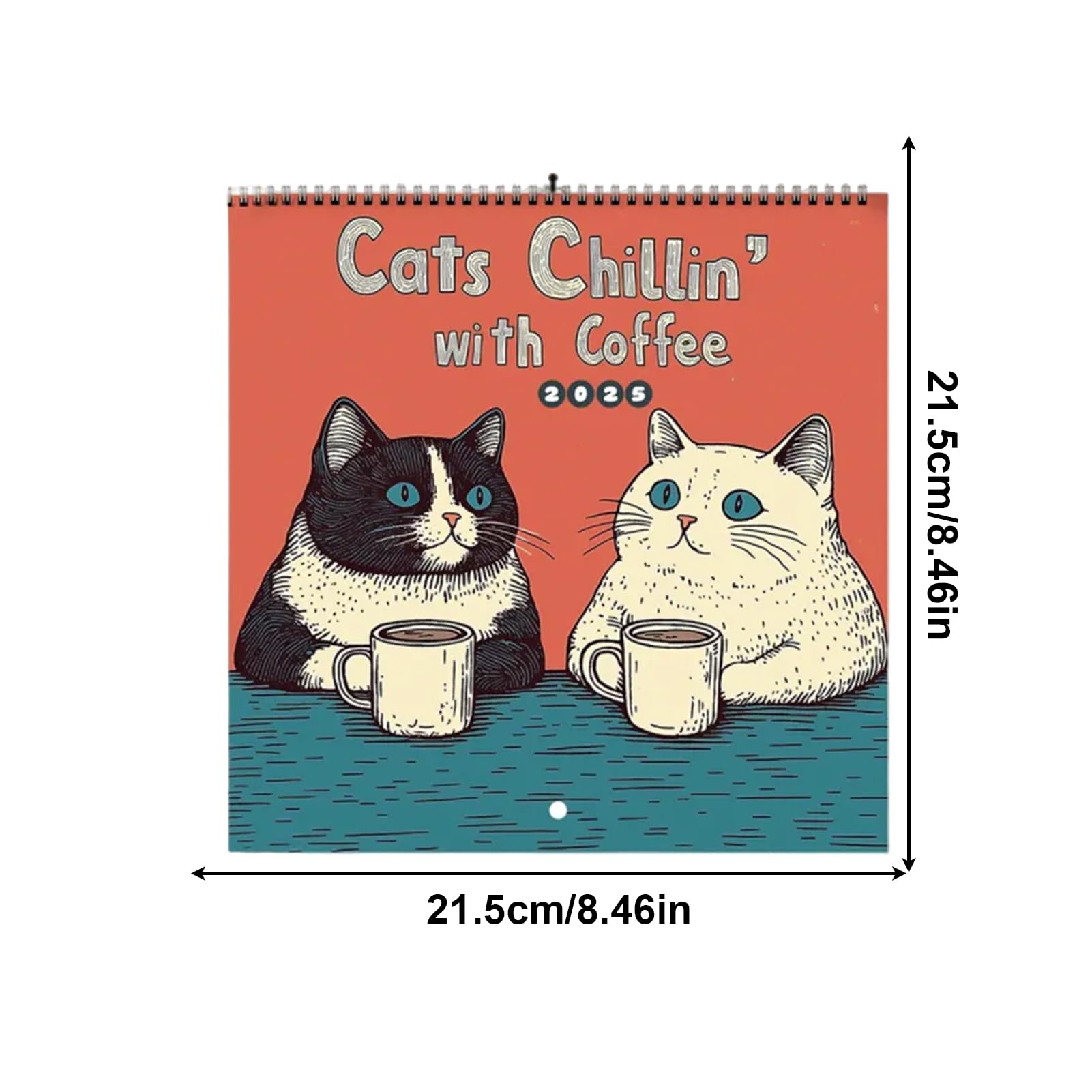 Amazon | Yorarely Cat Chilling With Coffee 2025 カレンダー、面白い