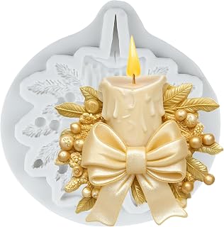Christmas Silicone Mold Bow Christmas Candle Polymer Clay Molds for DIY Crafts Epoxy Resin Casting Air Dry Polymer Clay Plaster Jewelry Making