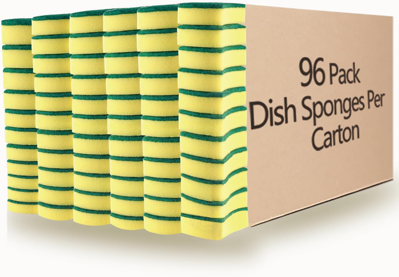 Kitchen Cleaning Sponges,96 Pack Eco Non-Scratch for Dish,Scrub Sponges.