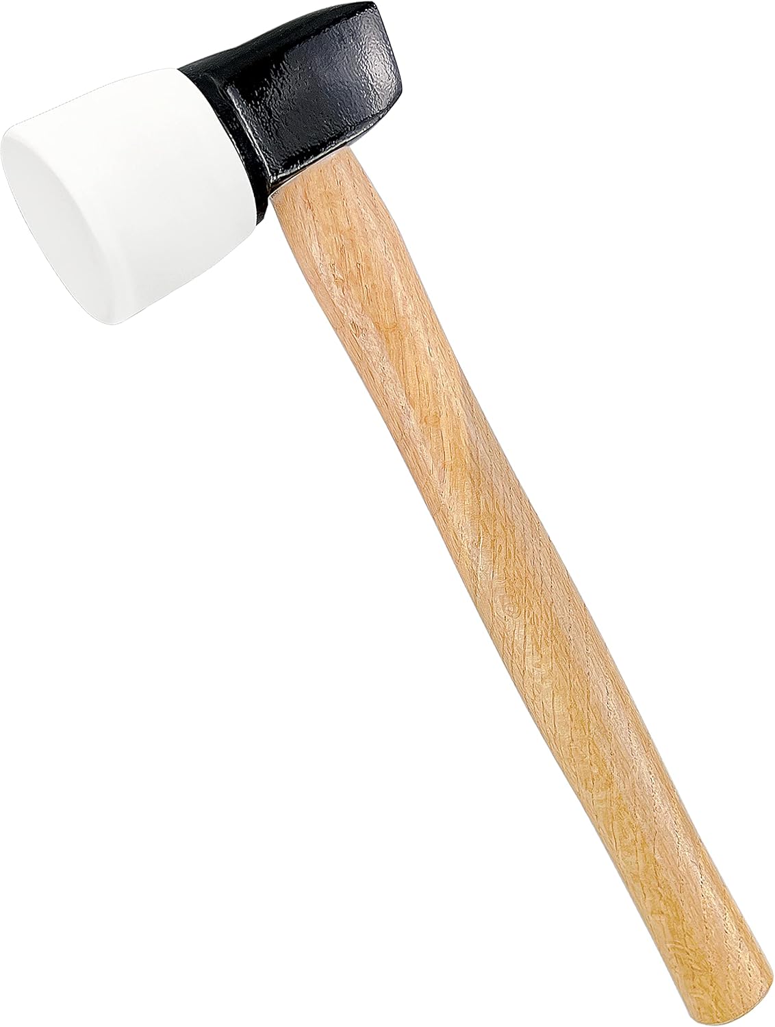 C&T White Rubber Flooring Mallet with Replaceable Head,Non-Marring Head, Wood Handle, 1 Replacement head