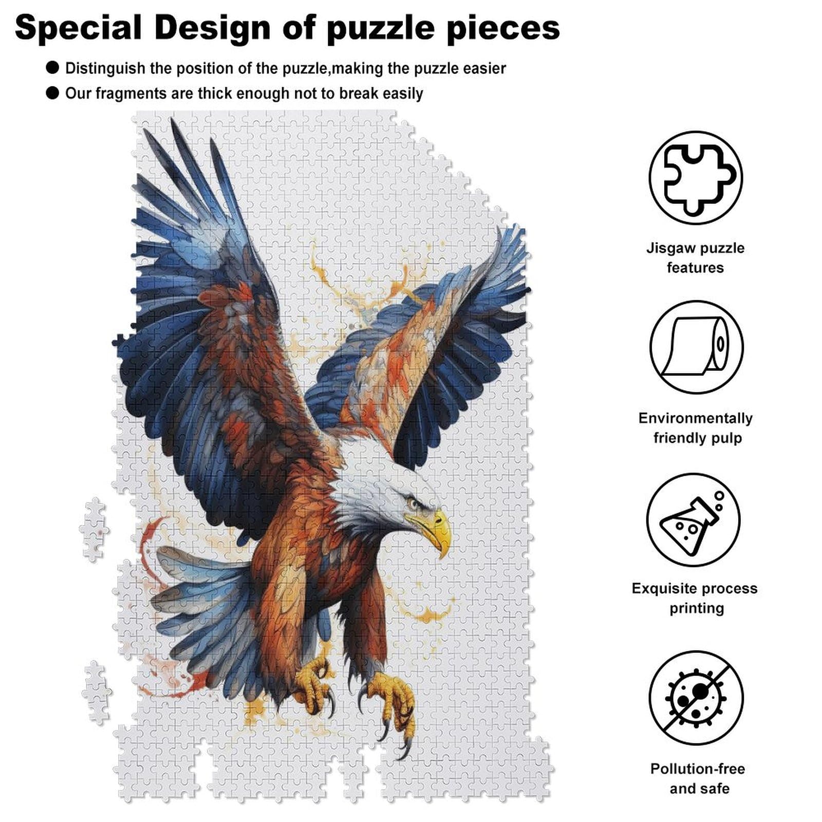 Holzpuzzle Erwachsene - 185 Teile Mechanischer Adler, Aus Natürlichem Holz, Mit Geschenkbox, Für Dekoration & Sammler