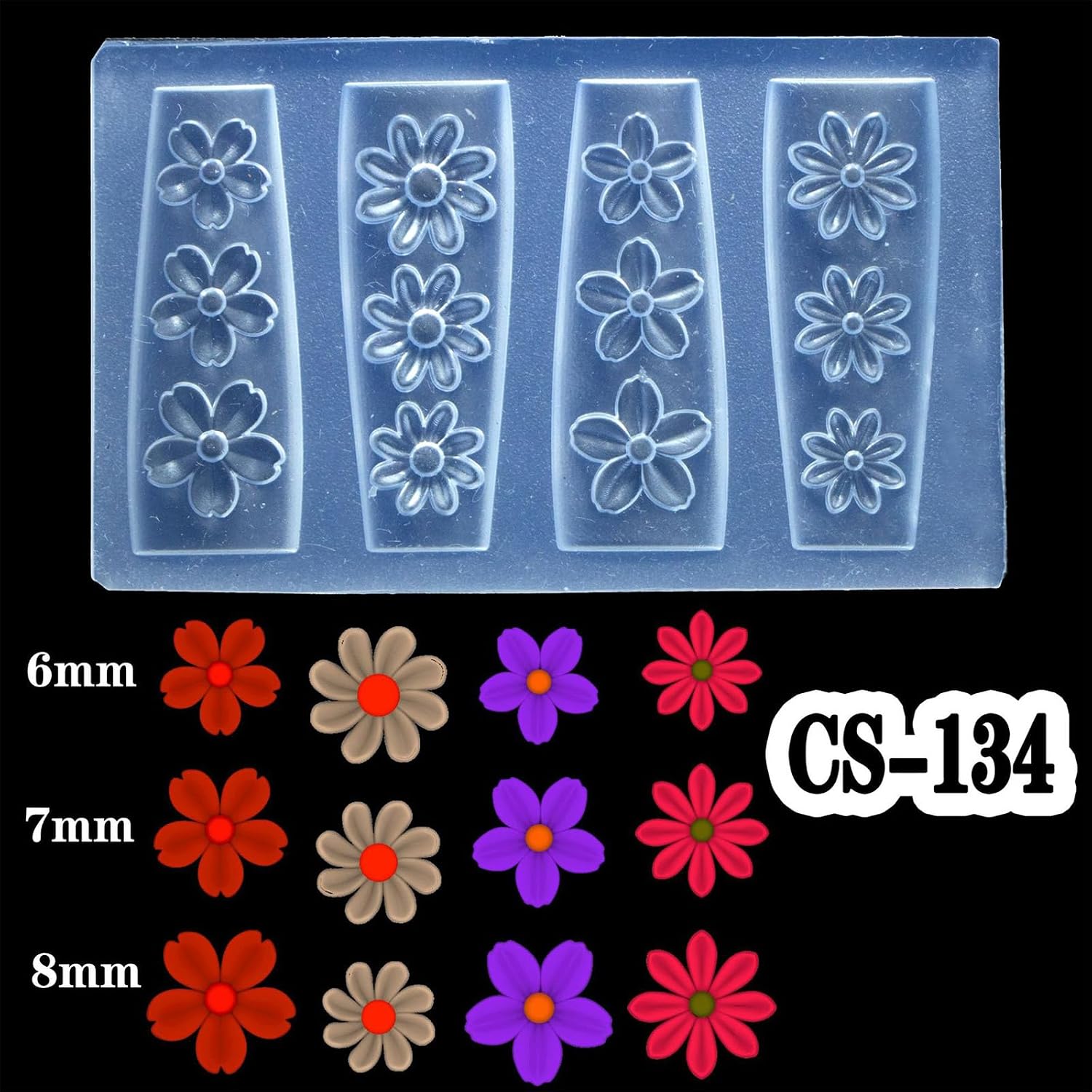 Carving Flower Nails Art Mold Silicone Template for Crafting Floral Resin Design and Creative Nails Decorations Nail Art Tool