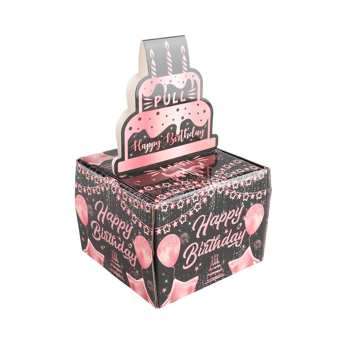 Bojueshaw Happy Birthday Money Box, Surprise Money Gift Box for Cash Gift,Surprise Funny Gifts for Her Him(Pink)