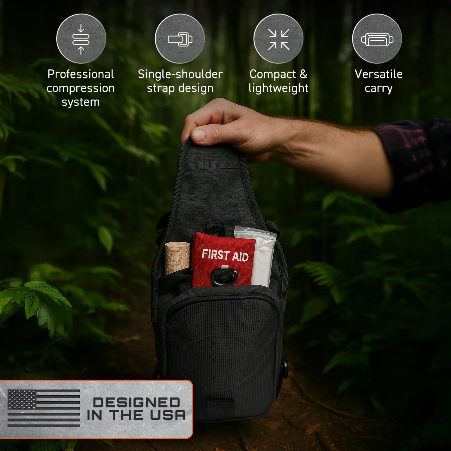 Mochila táctica compatible con MOLLE para EDC, viajes, camping, senderismo, caza, pesca y uso táctico o militar, múltiples compartimentos, bolsa de transporte oculta y rango 6