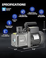 Vista 3 de Orion Motor Tech Bomba de vacío de 2 etapas, bomba de vacío de paletas rotativas HVAC de 9 cfm 3/4 hp con vacío definitivo de 1.5 micrones, bomba