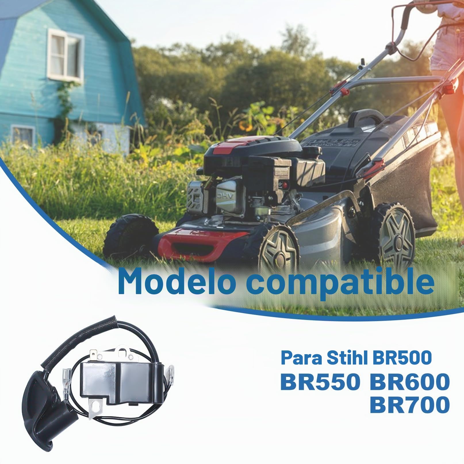 Bobina de encendido para Stihl BR600 BR550 BR500 BR700 Soplador de hojas con filtro de gasolina Bujía 42824001310