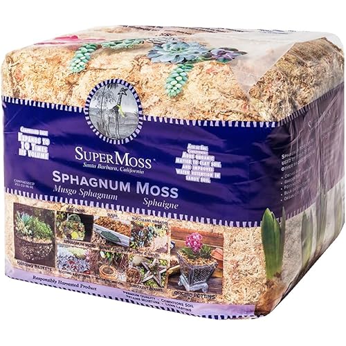 SuperMoss (22325) Orchid Sphagnum Moss Dried, Natural, 1 Pound Mini Bale
