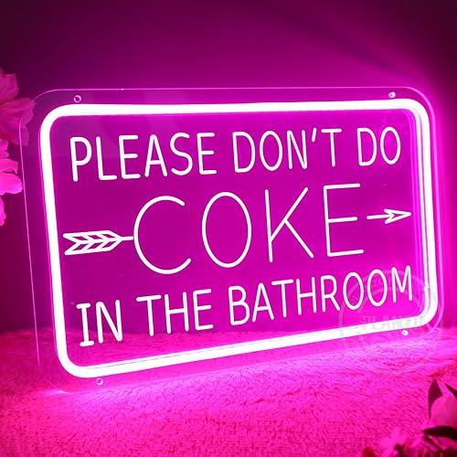 Miniatura 8 de Letrero de neón con texto en inglés Please Don't Do Coke In The Bath para decoración de pared, luces de neón rosas, baño, dormitorio, hogar, bar,