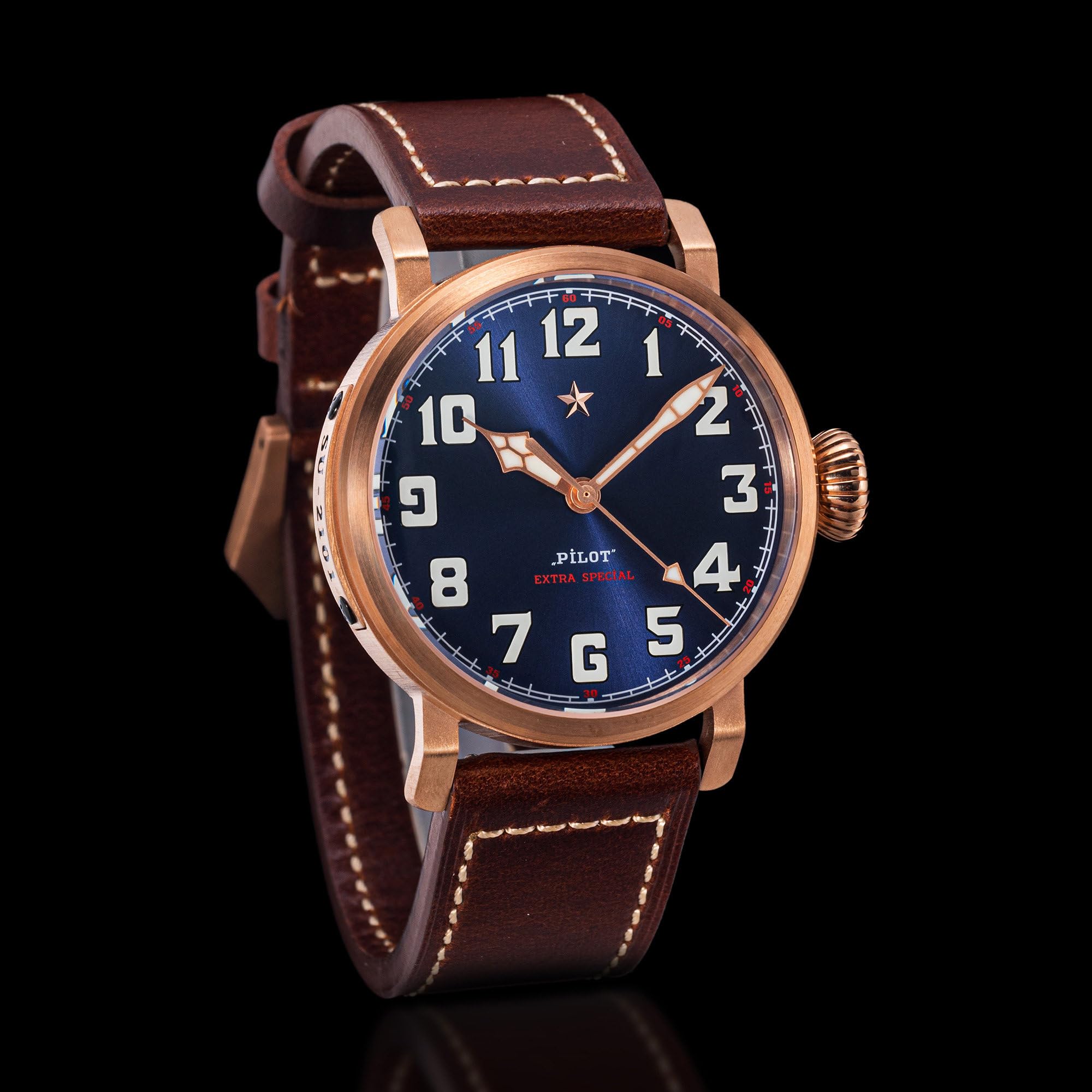 SUGESS ST2130 - Relojes automáticos de bronce sólido de 42 mm para hombre