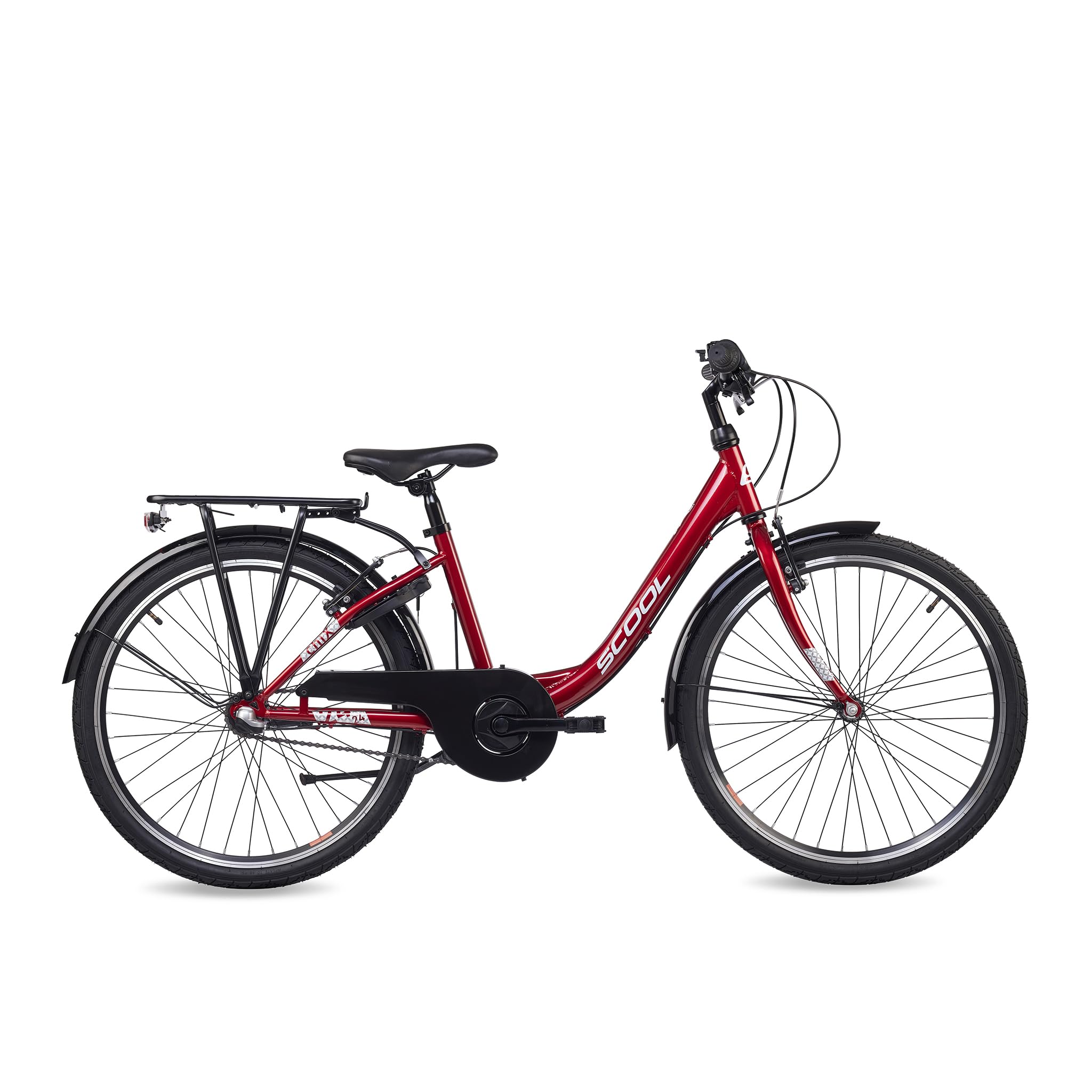 S’COOL Kinderfahrrad 20, 24, 26 Zoll, 3-Gang Nabenschaltung mit Rücktrittbremse, Chix, Körpergröße 115–165 cm, 6–14 Jahre, sicher für Schulweg, für Jungen & Mädchen