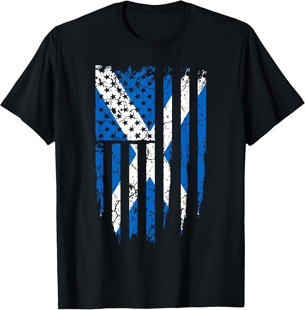 Scottish American Scotland &amp; America Flag T-Shirt T-Shirt