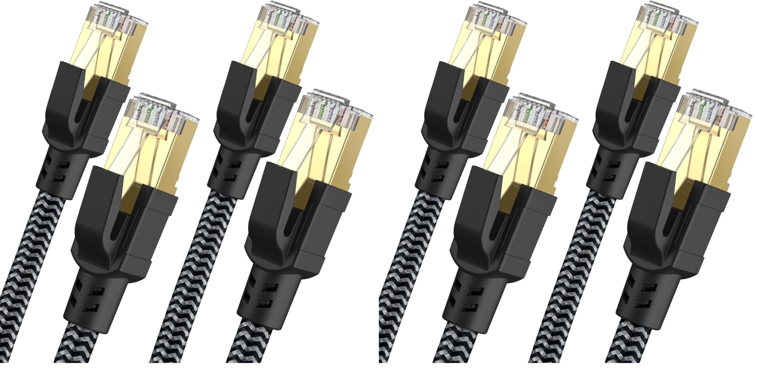 Cat 8 Ethernet Cable 1M, High-Speed Gigabit Braided RJ45 LAN Patch Cord, 40Gbps 2000Mhz, Lan Network Cable Compatible for Modem, Router, Faster than Cat7 — view 12