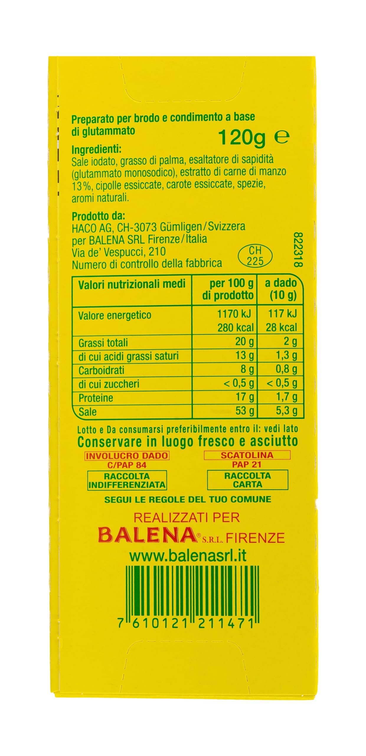 Grace nnvg DADI PER BRODO DI CARNE DI MANZO SVIZZERI ''CAMOSCIO'' ESPOSITORE DA 8 SCATOLE DA 120 G