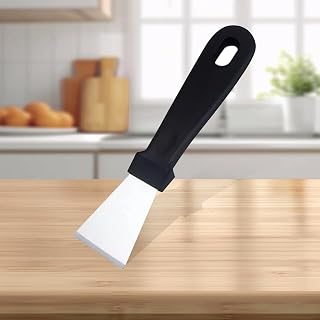 6.7 inch Black Metal Scraper Tool Kitchen, Flat Non-Scratch Oven Cleaning Tool for stovetops