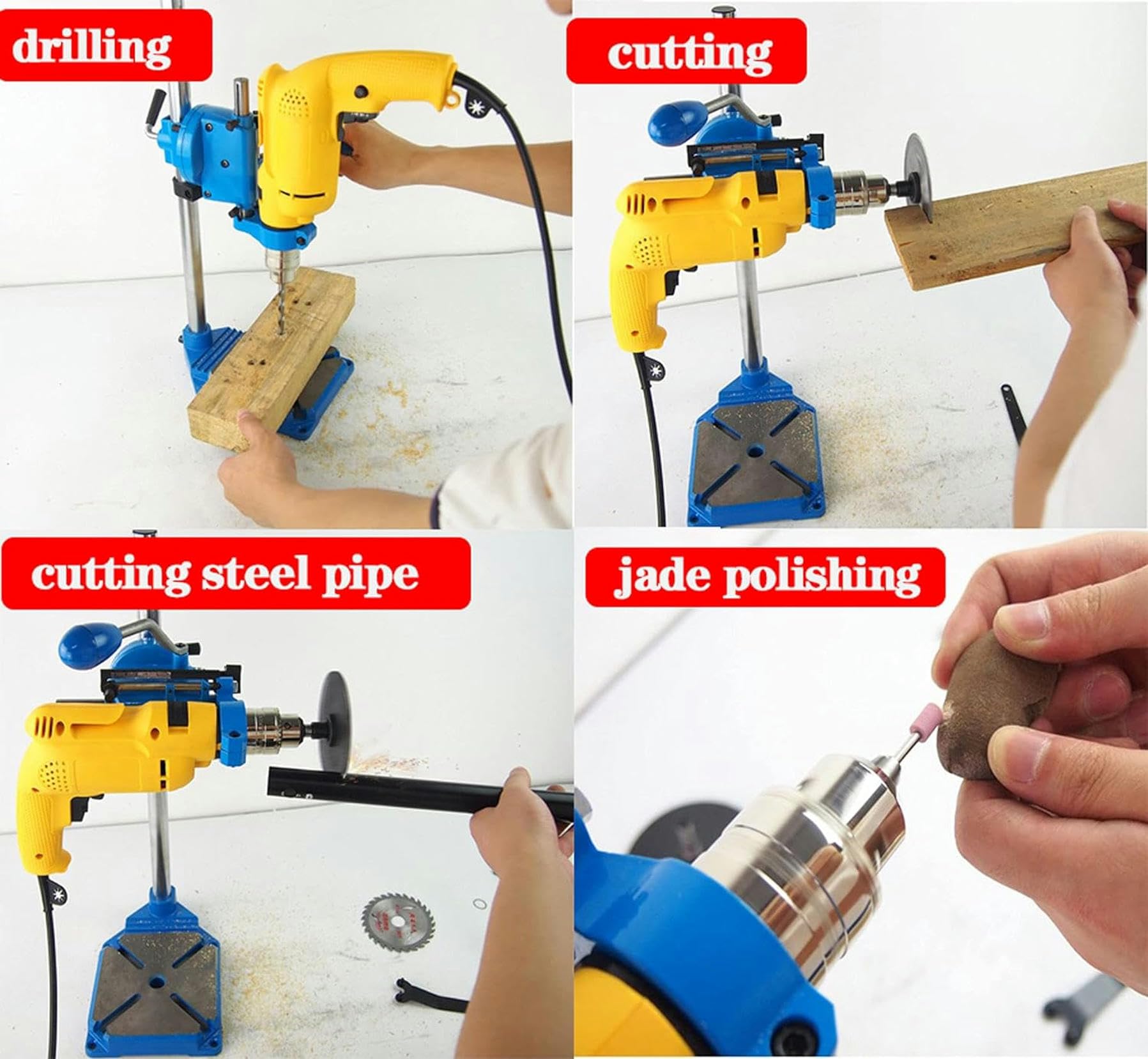 Drill Press Stand for Hand Drill, Drill Press Stand Table Heavy Duty with Vise, Universal Bench Clamp Support Tool Drill Presses for Precision Drilling