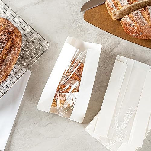 Miniatura 9 de Bag Tek - Bolsas de papel para pan de 4.8 x 2.8 x 8.5 pulgadas, 100 bolsas de papel de baguette a prueba de grasa, microperforadas, ventana