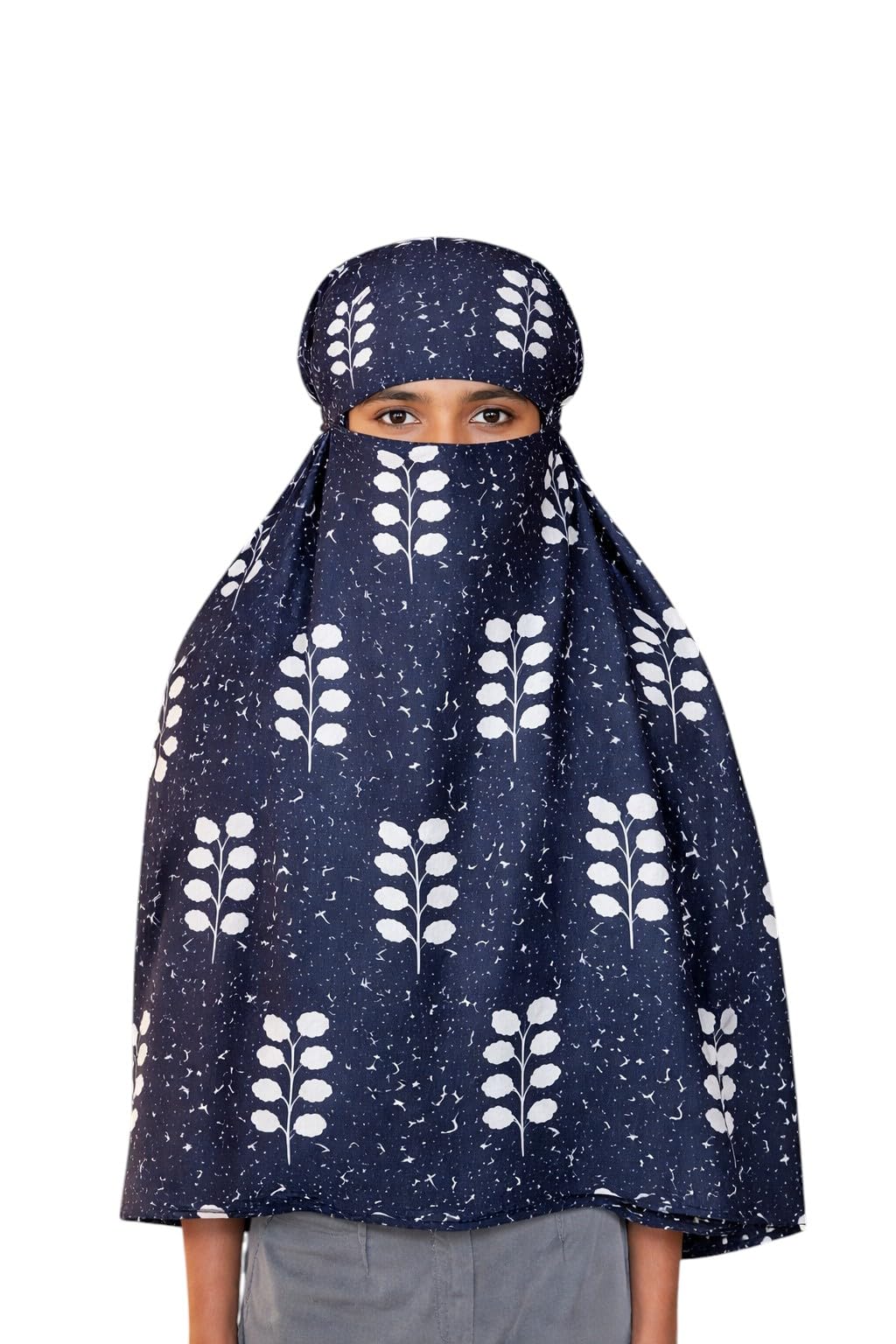 yeskiya Women’s Rayon Summer Scarf with Adjustable Fit | Printed Sun Protection Head & Face Cover Scaarves for Women & Girls (Navy Blue)-picture-51