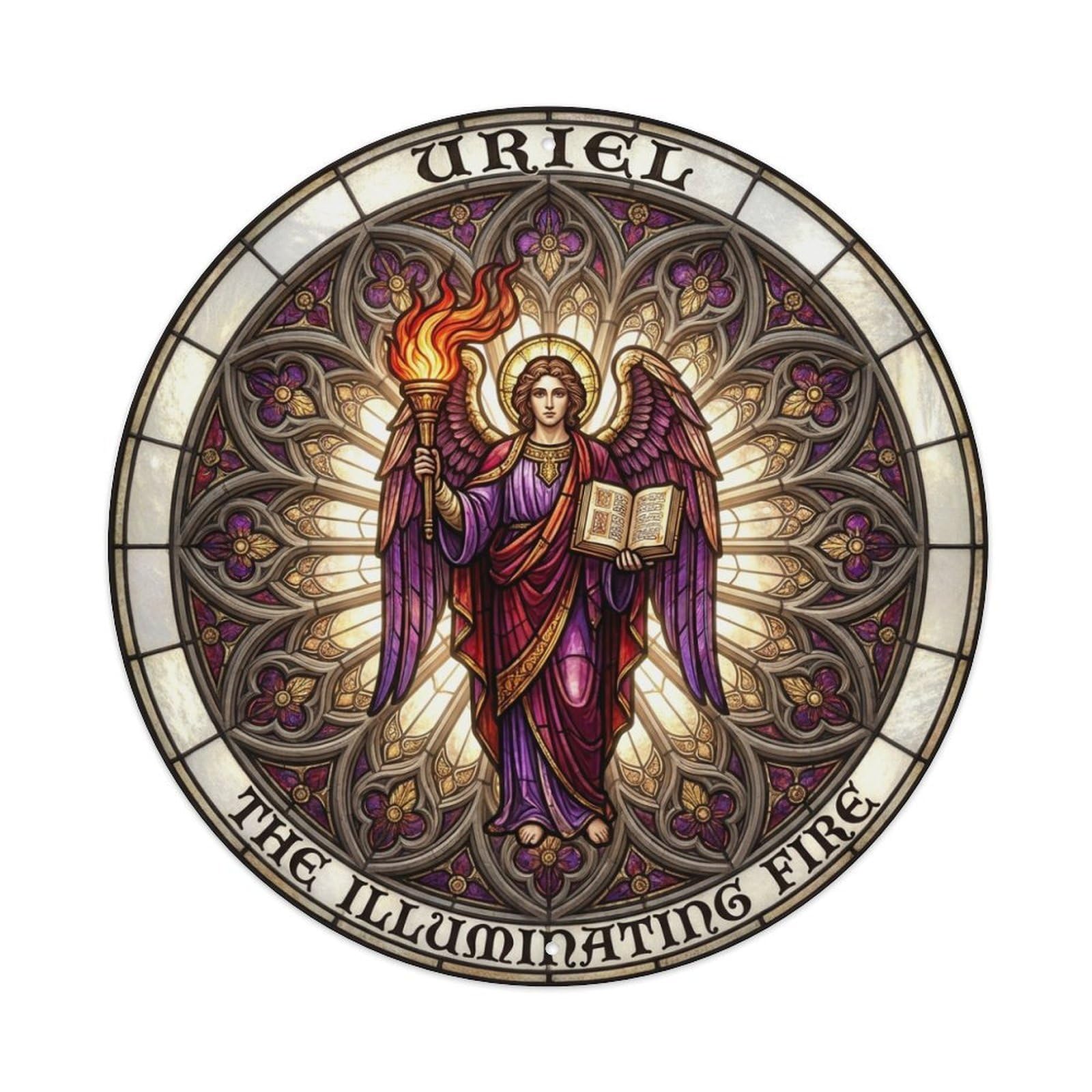 Divine Wisdom The Illuminating Fire Archangel Uriel Metal Tin Sign