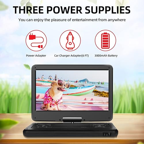 Miniatura 6 de Feihe Combo de reproductor de TV/DVD portátil de 16.5 pulgadas con pantalla giratoria HD grande de 14.0 pulgadas y sintonizador ATSC de TV