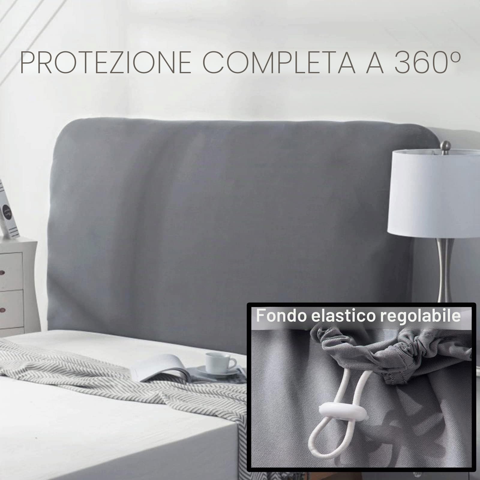 CXLT - Copertura universale per testiera letti elasticizzata/Protettivo per testiera letti in tessuto/pelle/legno, copre tutti i tipi di testiere King Size, matrimoniali, singole e queen size