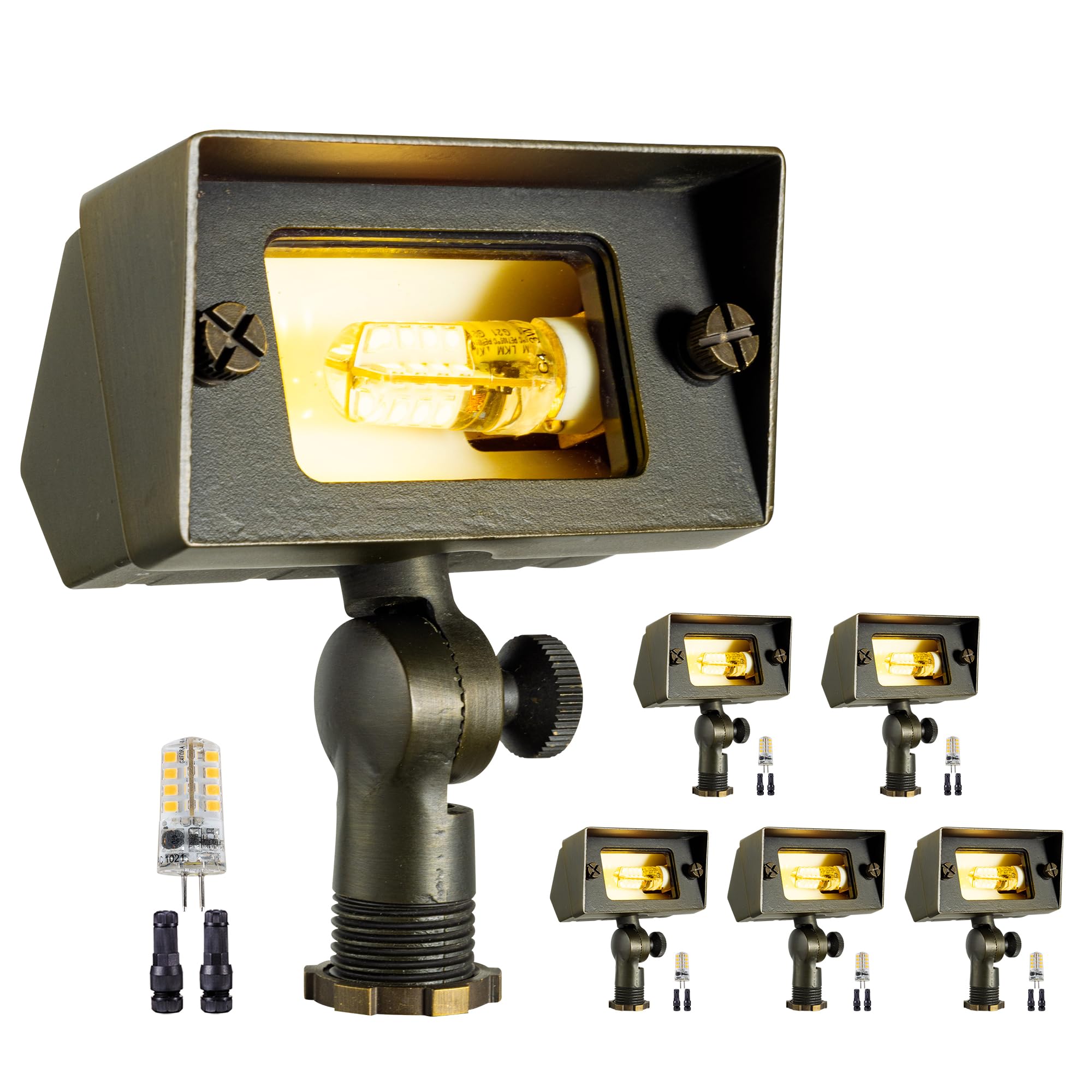 Gardenreet Landscape Flood Light - Solid Brass LED Wall Wash Light Outdoor, 12V Hardwired IP65 Waterproof, Antique Bronze Lighting for Exterior Wall