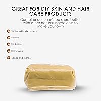 Vista 4 de Manteca de karité marfil sin refinar - Bloque de 1 libra (16 onzas), manteca de karité cruda 100% pura