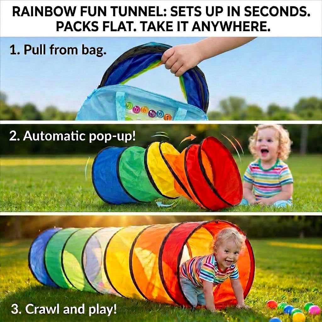 Tunnel XL 180 cm. : Tunnel Kinder : Kriechtunnel : Krabbeltunnel : Spieltunnel : Baby : Höhle :