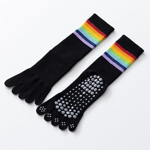 Miniatura 7 de Calcetines de yoga y pilates con empuñaduras para mujer, antideslizantes, a rayas, acolchados, para baile de ballet