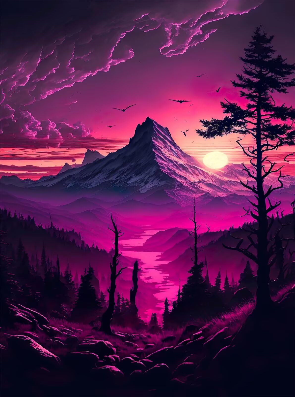 Puzzle 1000 Piezas Adultos Bosques Montaña Atardecer Rompecabezas Adultos Entretenimento Juegos Desafiantes EduGatosivos Rompecabezas Imposible Puzzle Adulto 1000 Piezas 75 x 50 cm