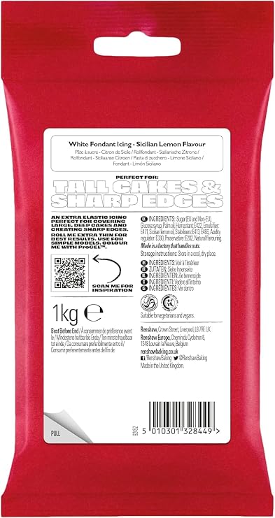 Renshaw White Sicilian Lemon Flavoured Fondant Icing, 1 kg (Pack of 1)