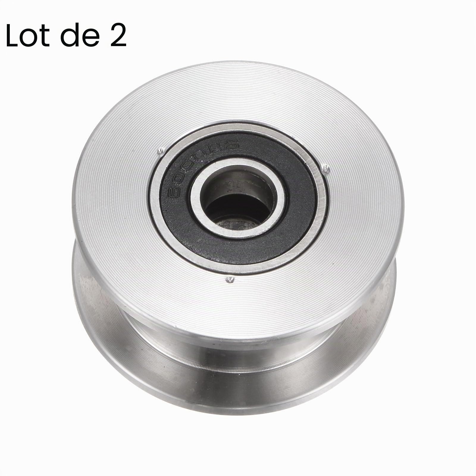 QUARKZMAN 2Pièces Roue à Gorge en H, 1,89" Rouleaux à Double Roulement en Acier Inoxydable 304 pour Rail Inversé, Machines Industrielles, Portail Coulissant