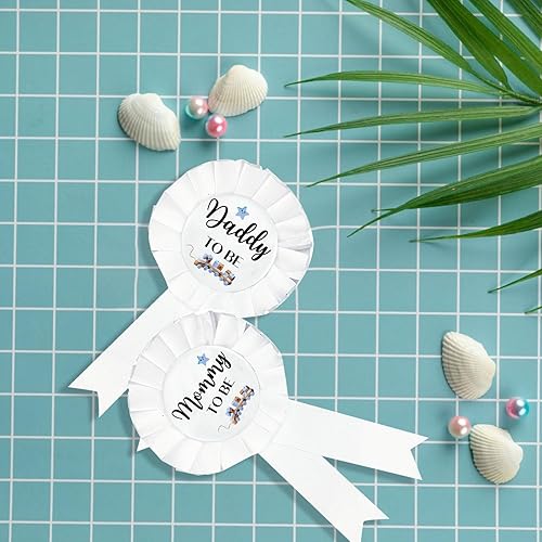 Miniatura 3 de HAPPYLAND - Decoraciones para baby shower, diseño de papá y mamá para ser y mamá para ser - Botón de baby shower, regalos para papá, revelación de