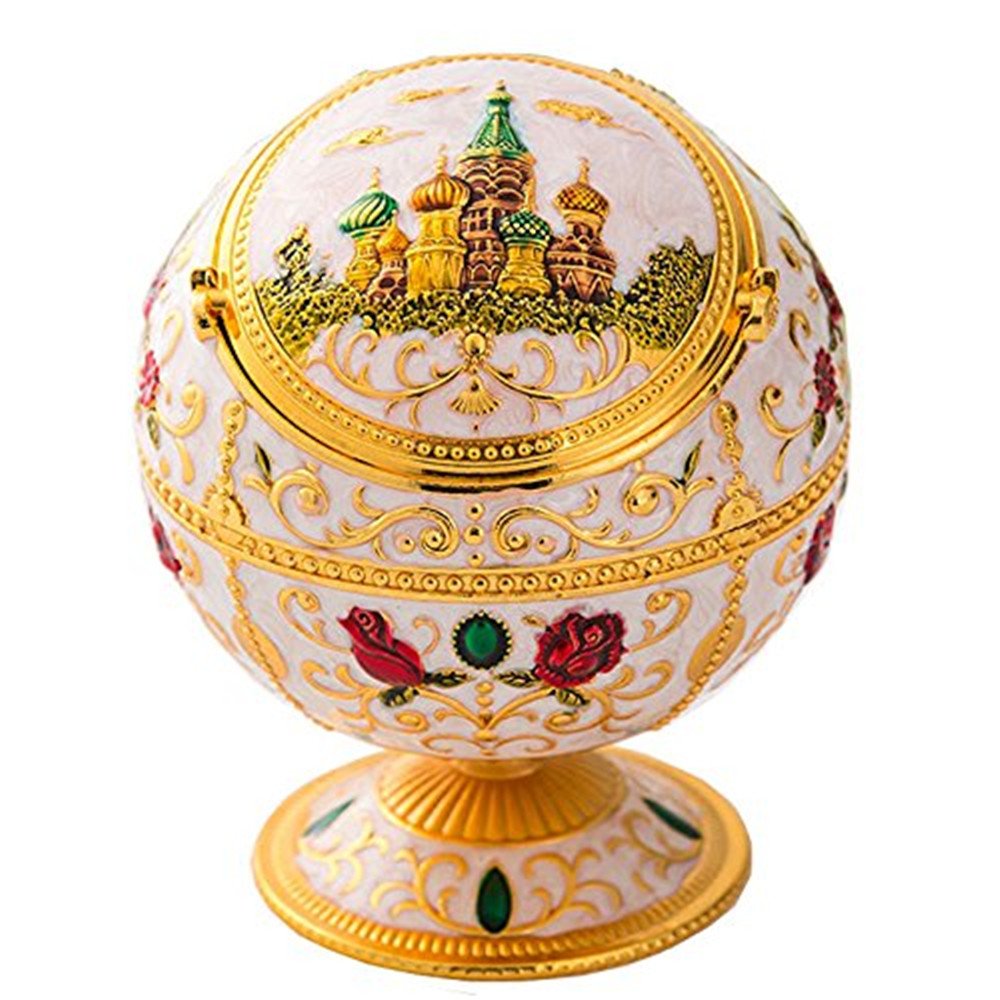 Aitelei Phnom Penh Castle Metal Globe Ashtray Windproof Ashtray With Lids Portable Cigarette Ashtray Hand Stamped Pattern Ball Ashtray For Outdoors Indoors Home Hotel,Nice Gift