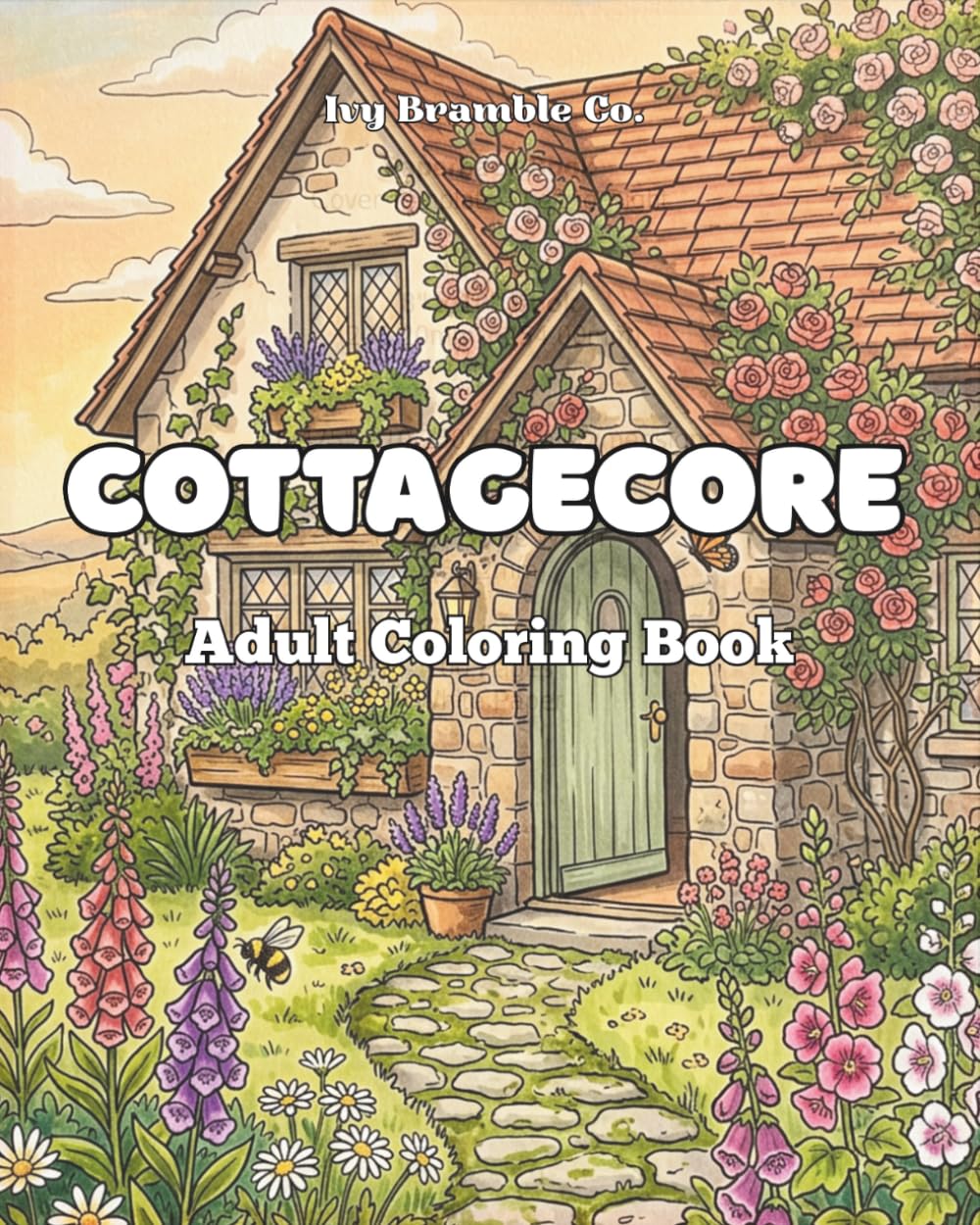 Cottagecore Coloring Book for Adults: 43 Highly Intricate Scenes of Cozy Cottages, Wildflowers, Enchanted Forests and Woodland Creatures for Stress Relief and Relaxation