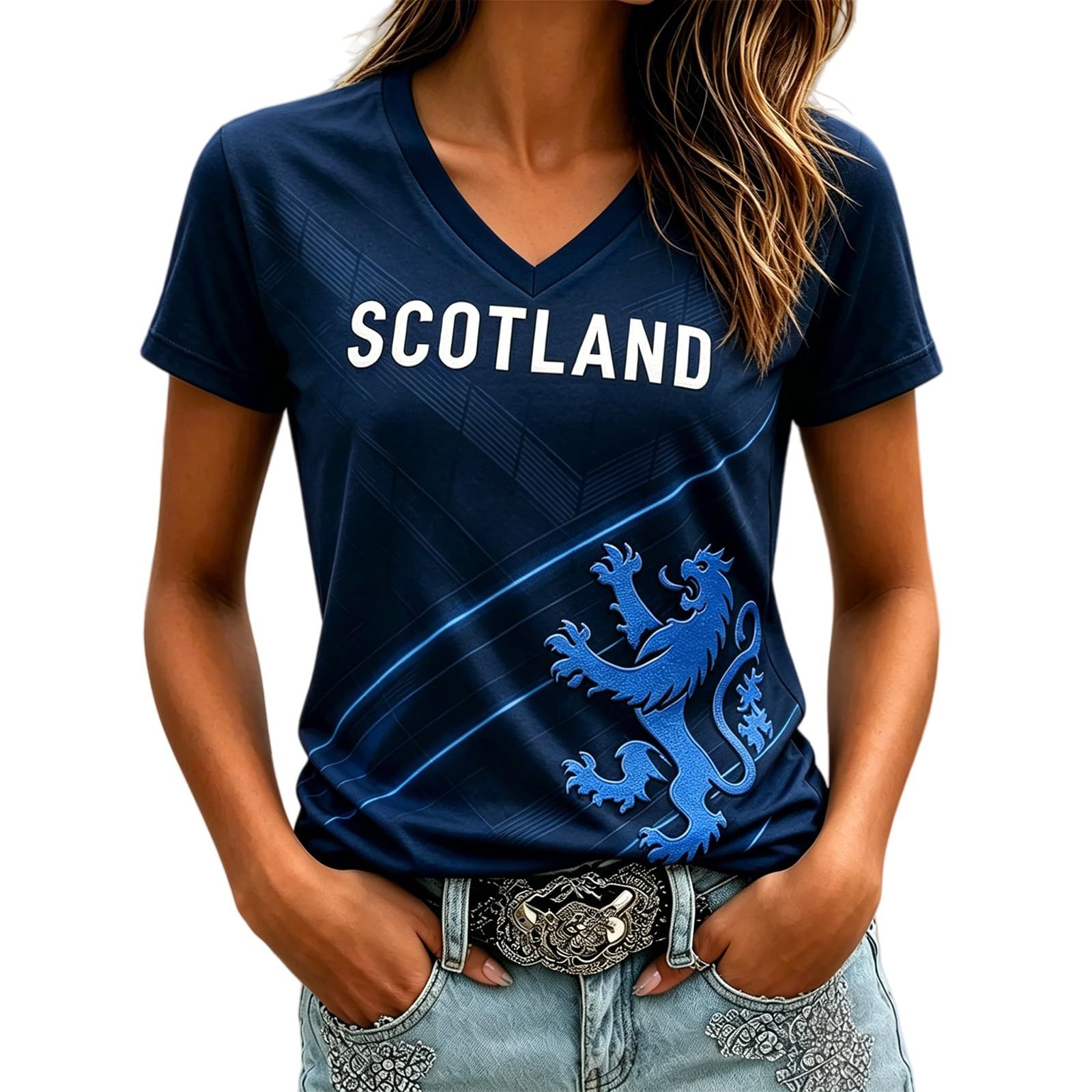 Scotland Football Shirt World Cup 2026 T Shirt Training Top, Ladies Scotland Retro Football Jersey Tops Women Tshirt V Neck Lightweight Breathable Classic Soccer T-Shirts for Summer Sport Fans Shirts — image 1