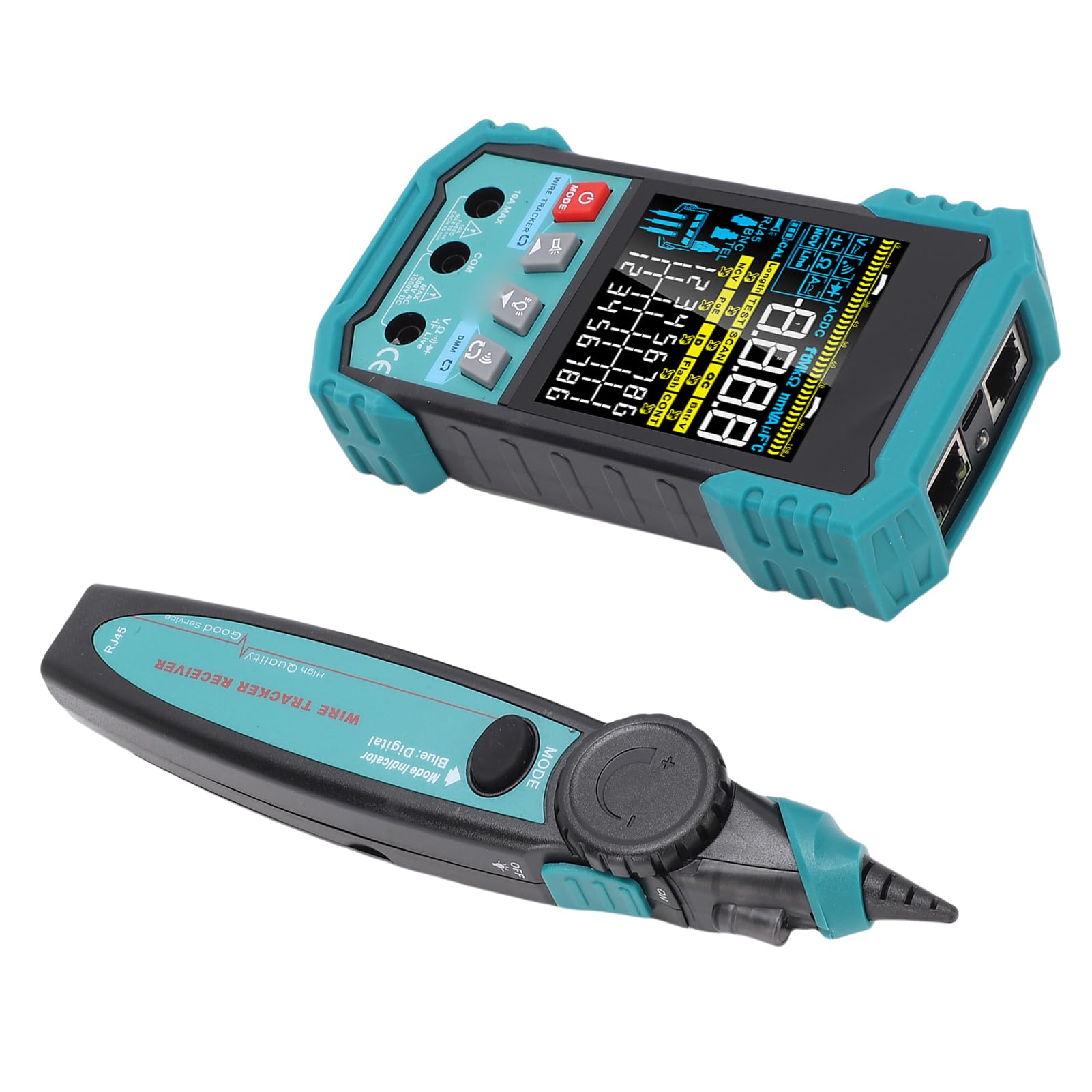 AUNMAS Tester per Cavi di Rete RJ45, Multimetro con Rilevamento PoE, Misurazione 400 M per Test e Identificazione Ethernet