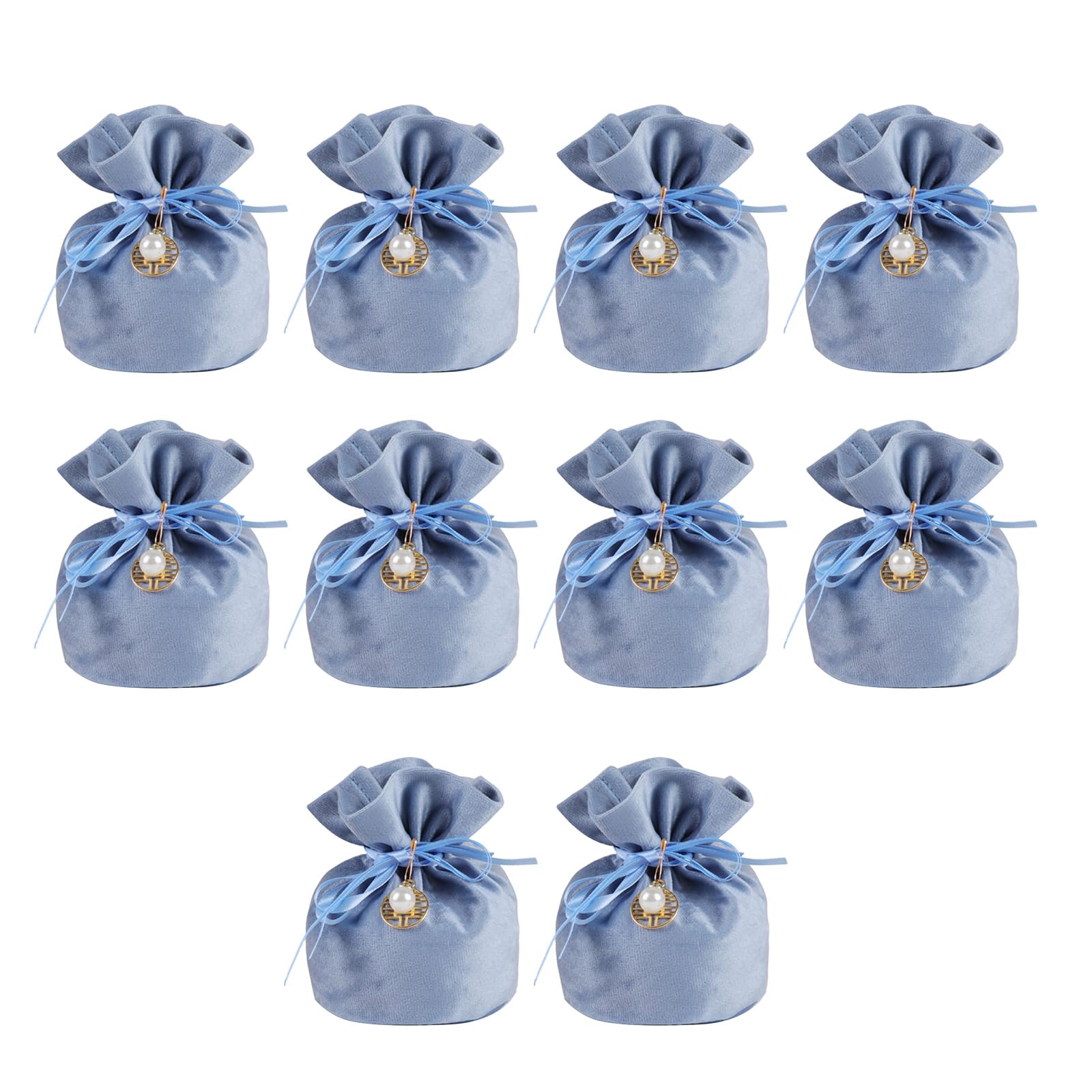 Yhplxyuus 10Pcs Velvety Cloth Drawstring Bag Wedding Gift Wrapping Pouches Birthday Party Treat Bag for Candy Chocolate Jewelry Luxury Velvety Gift Pouches