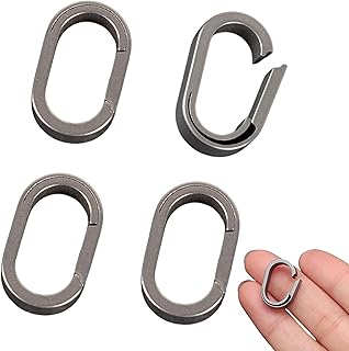 East Leaf チタン カラビナ 小型 リング キーホルダー キーリング 連結用 コネクター おしゃれ (4個)