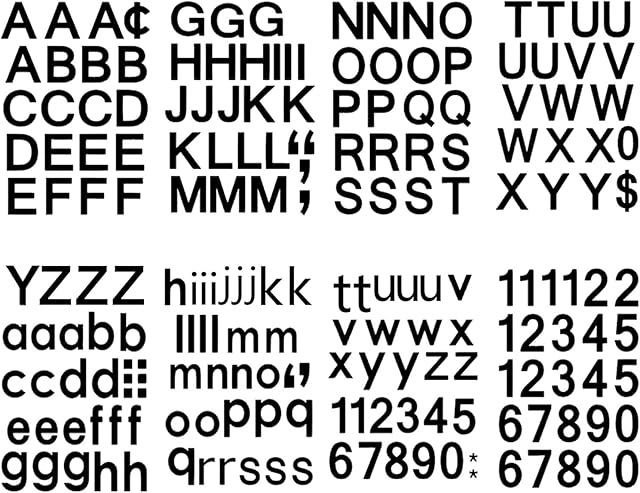 Jancosta 8 Sheets Self-Adhesive Vinyl Letters Numbers Kit, Mailbox Numbers Sticker for Mailbox, Signs, Window, Door, Cars, Trucks, Home, Business, Address Number (Black,1 Inch)