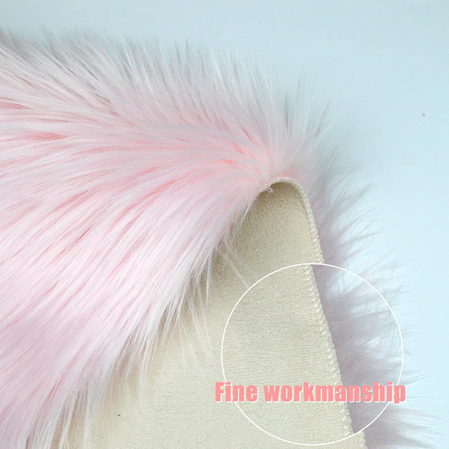 OKAYDA 2-Pack 18" Fuzzy Square Faux Sheepskin Chair Covers - Plush & Non-Slip Seat Cushion Pad for Dining, Office, Vanity Chairs, Fluffy Soft Faux Fur Rug for Living Bedroom (Pink)