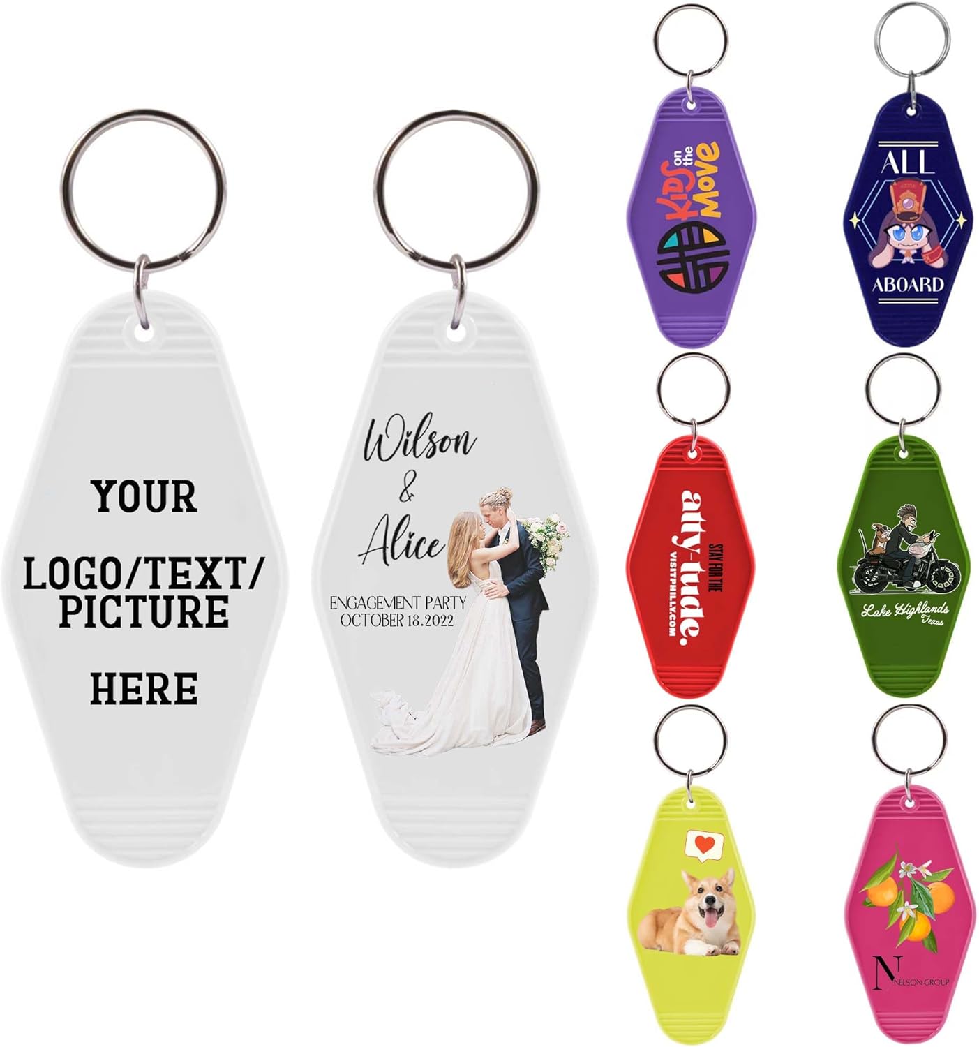Custom Bulk Keychain Personalized Motel Hotel Keychain Customized Promotional Items with Business Logo/Text/Picture