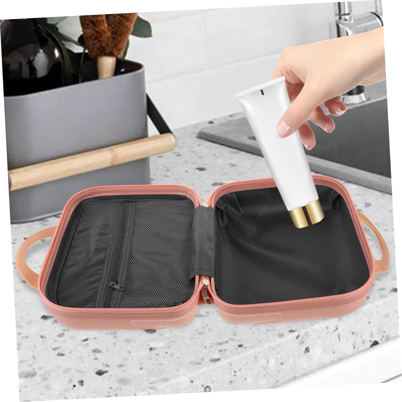 Valigetta Cosmetica Rigida Da Viaggio Organizer Leggero Per Make-up e Toiletries Design Compatto e Spazioso Perfetta Per Viaggi Affari e Vacanze